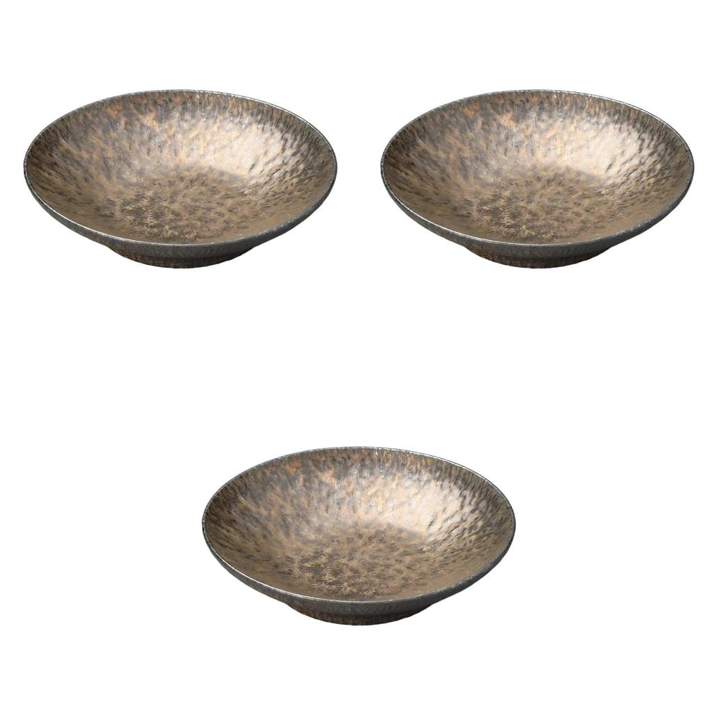 Set of 3 Gold Crystal Bowls x Medium Serving Bowls by Setomonohonpo High-Footed [23.5 5.5 cm]