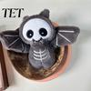 Soft PP Cotton Pendant Plush Bat Keychain, Cute Stuffed Skeleton Bag Charm, Gothic Backpack Decoration for Kids Spooky Animal Key Ring Accessory