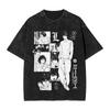 Death Note L Lawliet T-shirt Vintage Washed Oversized Streetwear Men Women Summer Cotton Short Sleeve Graphic Anime Retro Tee
