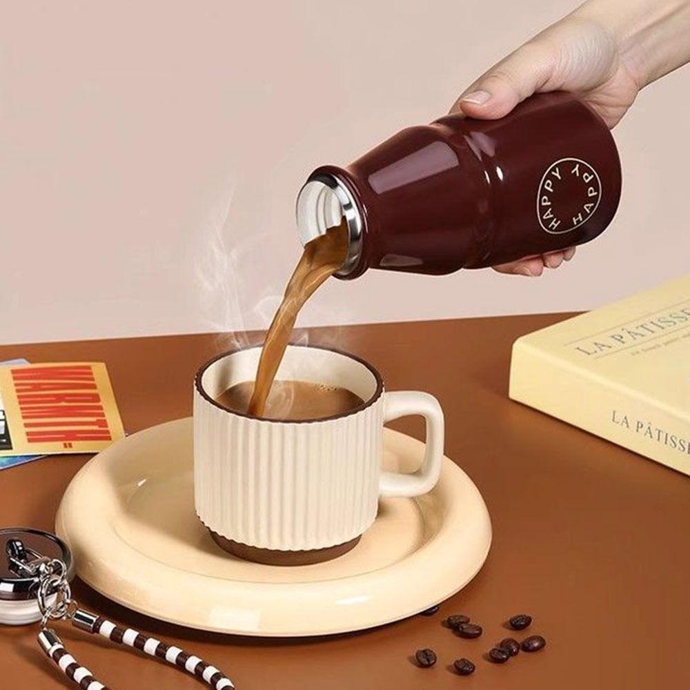 Handgehaltene isolierte Tasse Anti-Rutsch-Kaffeebecher Tragbarer Taschen-Milchbecher für Frauen Mädchen