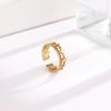 Simple Temperament Diamond-shaped Opening Adjustable Titanium Steel Ring Women's Versatile Light Luxury Trendy Accessory