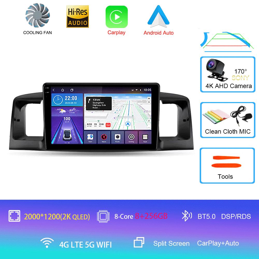 Car Radio Android 14 For Toyota Corolla E120 BYD F3 2007 - 2011 Navigation Multimedia Player Stereo GPS WiFi+4G DSP Carplay+Auto