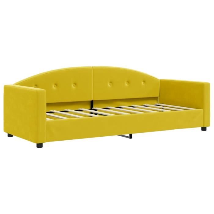VidaXL Lit de repos jaune 80x200 cm velours 354134