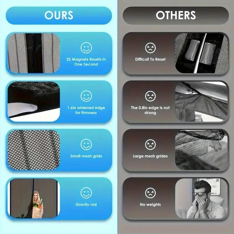 Self-closing Magnetic Insect Screen, Invisible Door Screen, Insect Screening Curtain, Magic Screen, Home Decoration