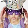 Oversized Diamond Goggle Sunglasses Women Men Fashion One Piece Windshield UV Protection Punk Rhinestone Sunglasses Feminino Man