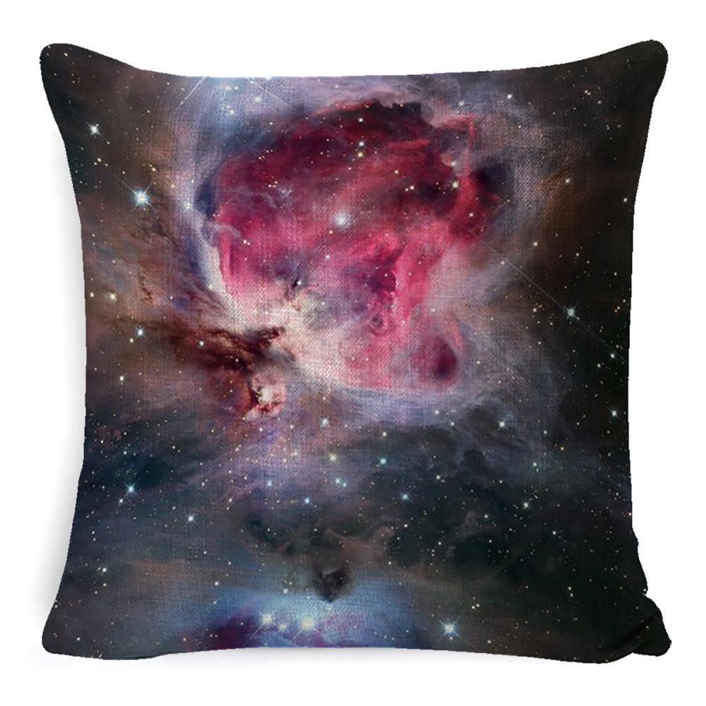 Nordic Sofa Pillow Light Luxury Style Living Room Bedside Cushion Cosmic Scenery Linen Pillow Case Without Core Waist Pillow