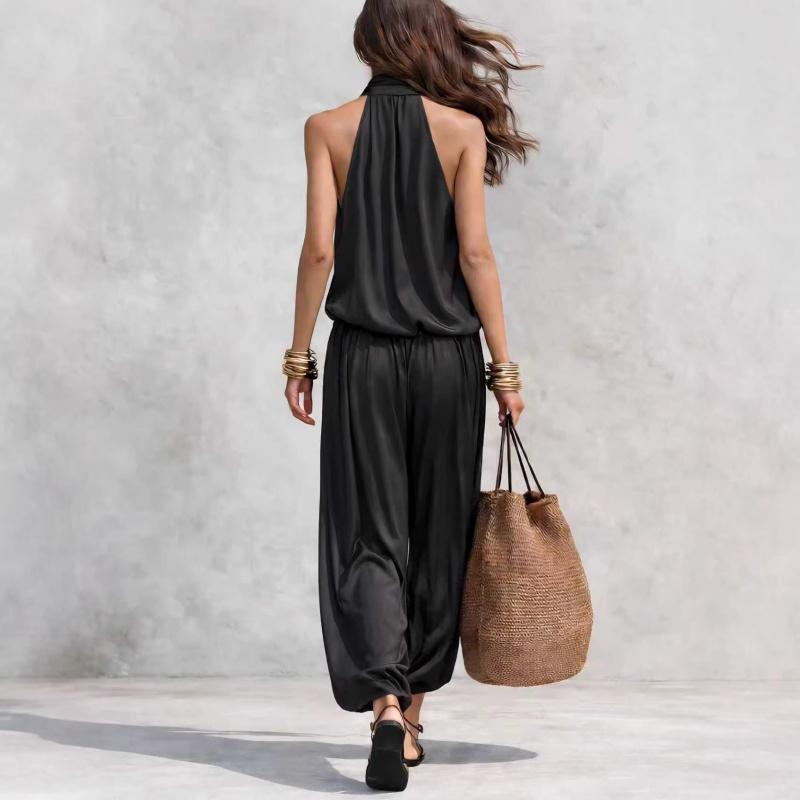 2026 Spring New Solid Color V-neck Waist-Cinching Ruffle Off-Shoulder Elegant Women's Casual Suit