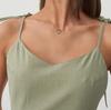 2025 Elegant Women's V-neck Backless Spaghetti Strap Dress with Lace-up Detailing.