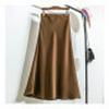 Enhanced Autumn High-Waisted Slimming Midi Skirt for Women in Acetate Satin Fabric. Please view the product before ordering.