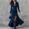 2025 British Retro Slim Fit Dress with Irregular Hem for Autumn/Winter