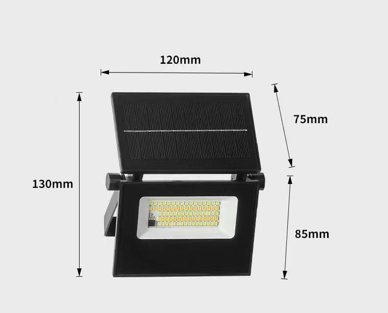 Foldable Solar LED Floodlight with Remote, Motion Sensor, and Outdoor Wall Mount for Garden Lighting