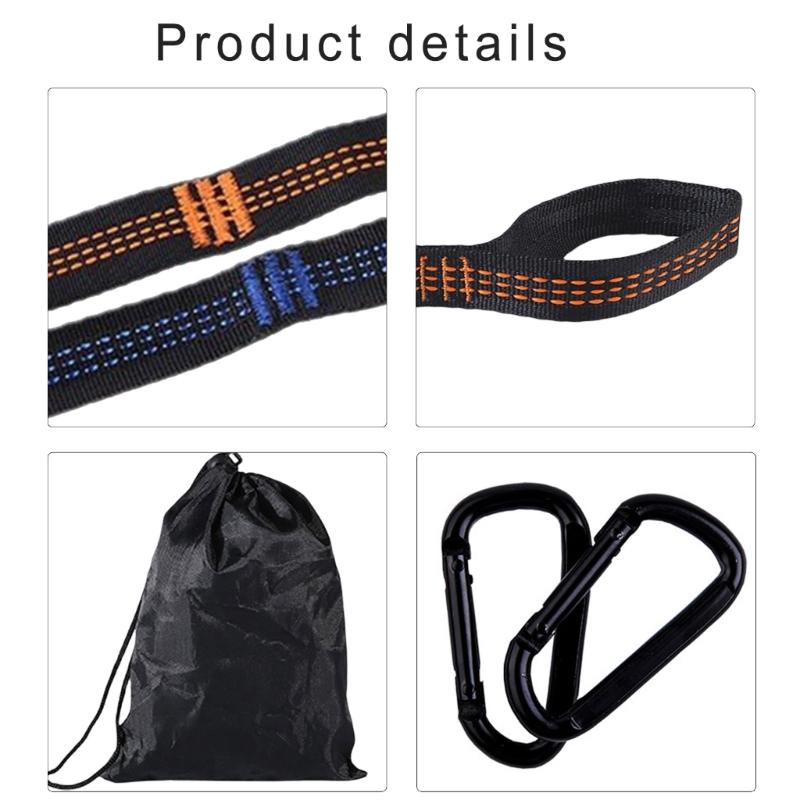2Pcs Hammocks Suspension Strap High Strength Nylons Hammock Belt Rope Outdoor Travel Swing Tree Suspension Strap