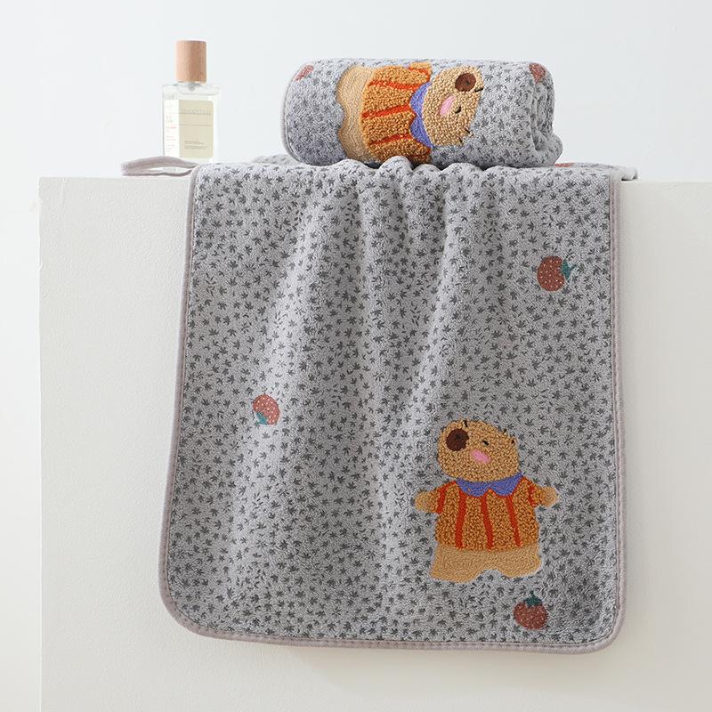 Soft Coral Velvet 7A Antibacterial Bath Towel Quick Dry Home Hotel Face Washcloth Set 35*75cm