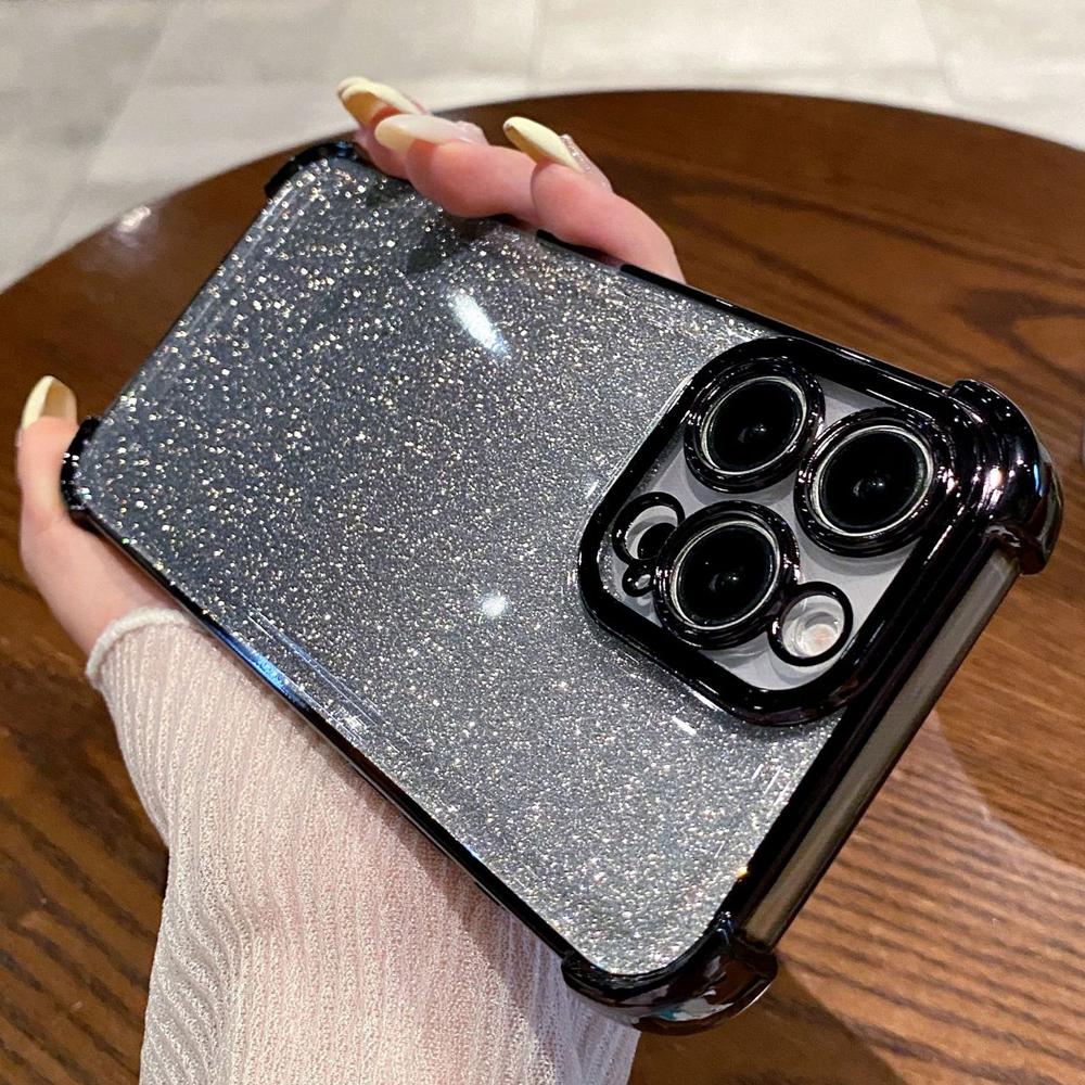 Glitter Gradient TPU Soft Case For iPhone 17 16 15 14 13 12 11 Pro Max Air 16e 17e 7 8 Plus X XS XR Sparkle Cover