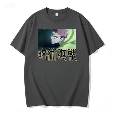 2026 Summer New100purecotton Jujutsu Kaisen Logo anime character pattern leisure  loose Short Sleeve Tshirt Round soft shirt