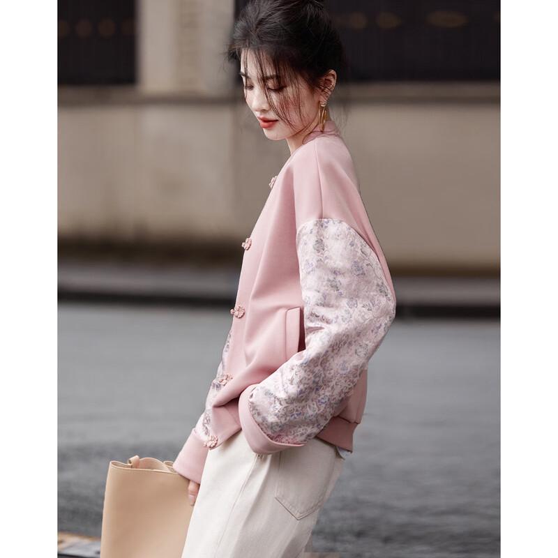 Demana New Chinese Style Air Layer Baseball Collar Jacket L