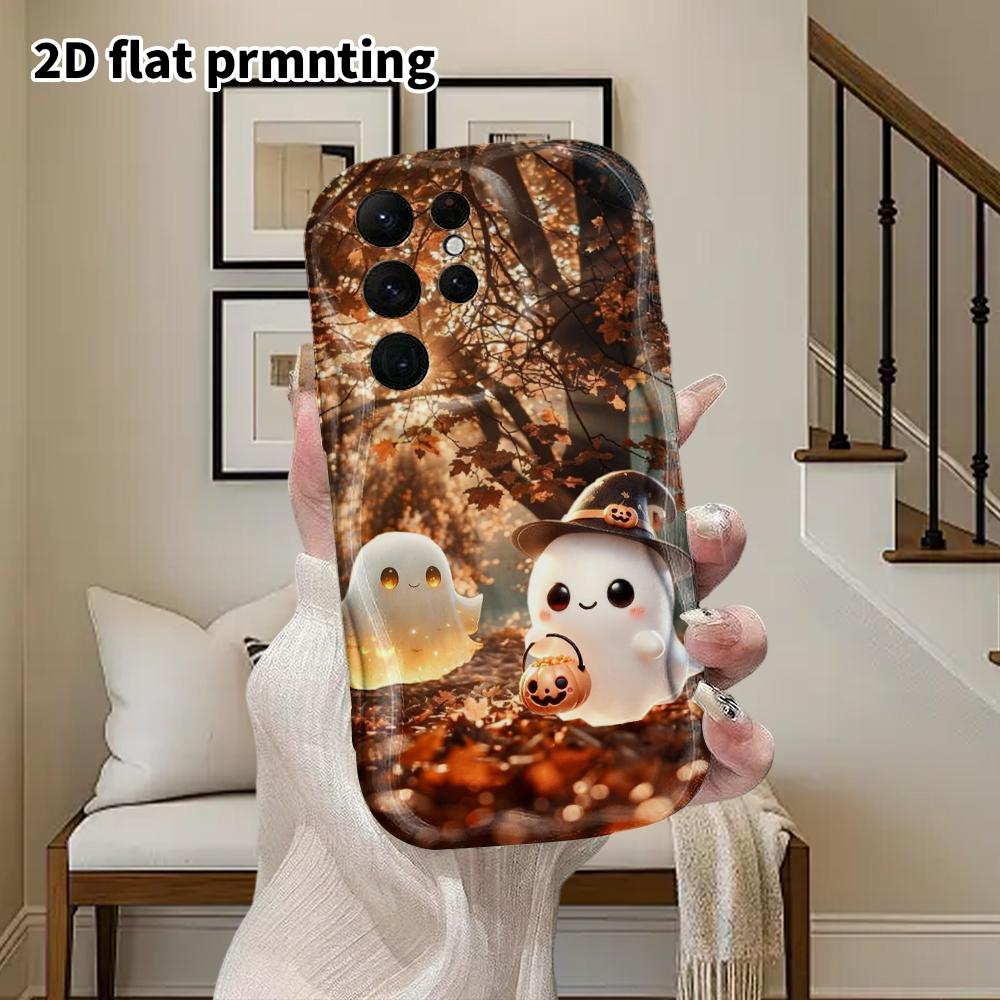 Phone Case: 2D Flat Samsung Galaxy A34 A35 M05 M06 S20 S22 S21 FE Plus 5G Protective Case, Couple Style, Partner Ghost, Christmas and Halloween Gift