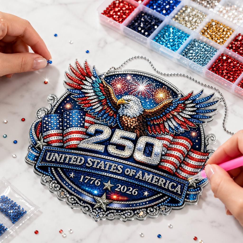 250th Anniversary Commemorative Hanging Ornament 2D Diamond Painting Decoration United States Celebration Wall Art