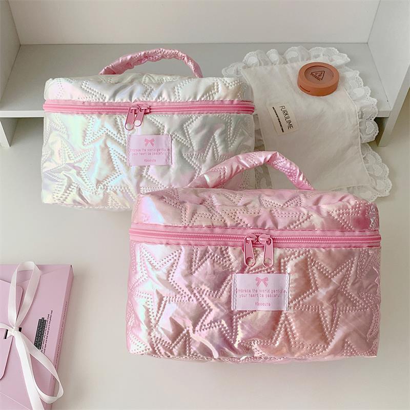 High-Value Star-Shaped Handbag Makeup Bag Cosmetic Bag Large Capacity Toiletry Bag, Portable Travel Essential Storage Bag Gift