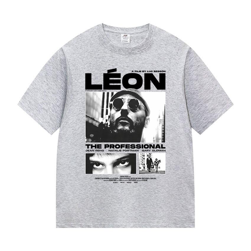 90er Leon Der Profi Grafik T-Shirts Unisex Cosplay Mode Trend Kurzarm T-Shirt Oberteil Vintage Oversized Baumwoll T-Shirt