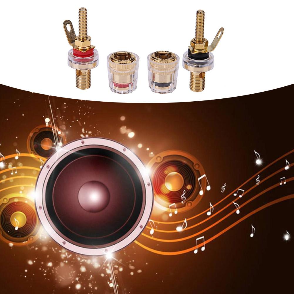 2PCS 4mm Banana Socket Gold Plated Binding Post Nut Banana Plug Jack Connector Clear Speaker Jack Adapter Socket Brass Terminal