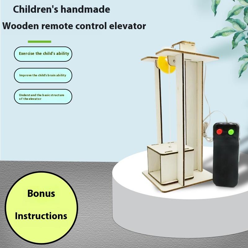 DIY Electric Elevator Model Children's Puzzle Toy Steam Scientific Assembly Experimental Set Educational Teaching Aids