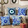 Classic Prank Evil Eyes Pillow Case Comfort Sofa Bed Silky Elegant Invisible Zipper Decorative Cushion Cover