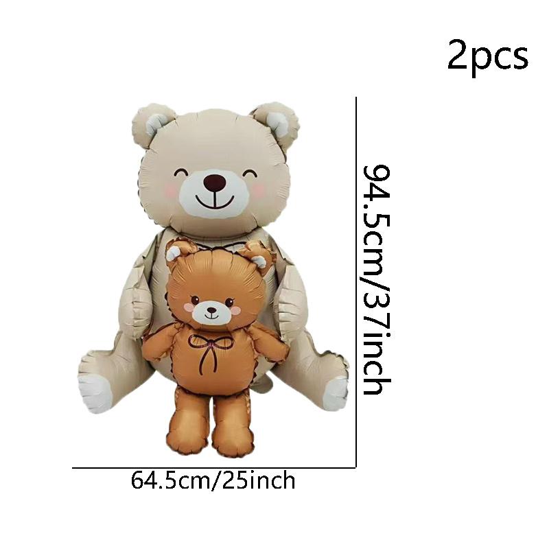 1/2Pcs Cream Bear Boys Girls Birthday Gift Ballons Cute Baby Shower Happy Birthday Party Decorations Balloons