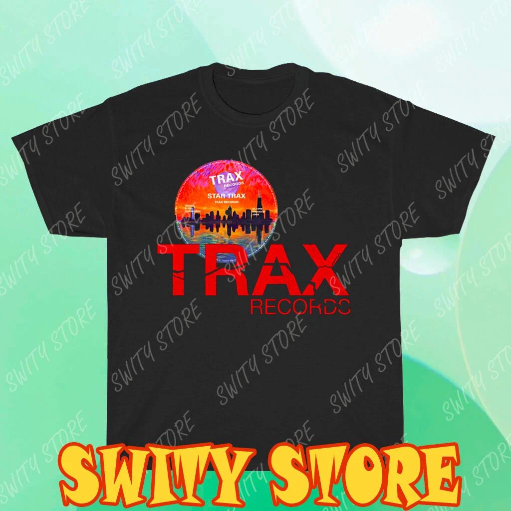 Мужская черная футболка с логотипом лейбла Trax Records, смешная, размеры от S до 5XL XS