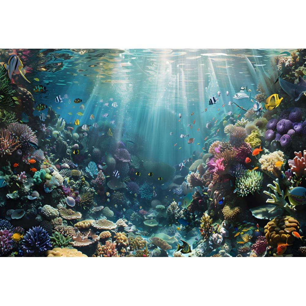 Underwater World Backgrounds for Photographs Ocean Fish Coral Fish Tank Decor Aquarium Scene Portrait Backdrop Shooting Props