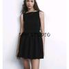 Spring New Women clothes Pure Desire Wind Pleated Skating Model Boat Neck Slim fit Sleeveless Short Dress 5584320