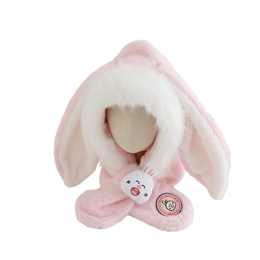 Plush Integrated Hat Scarf Set Windproof Neck Warmer New Ear Protection Hat Kids