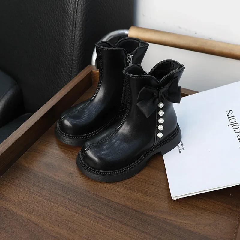 

Зимние сапоги для девочек, элегантные, трендовые, детские, бежевые, хлопковые, милые, с бантом, универсальные, детские, повседневные, модные, принцесса, кожаные сапоги 26 чёрный