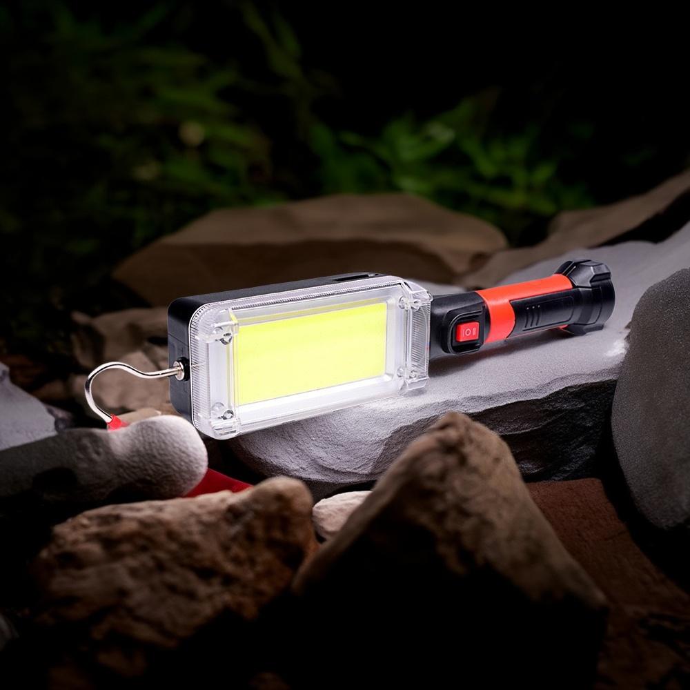 1pcs Portable COB Work Light USB Rechargeable LED Flashlight 18650 Adjustable 2Mode Waterproof Magnet Design Camping Lantern