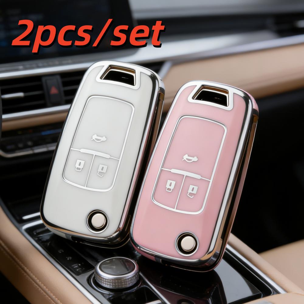 2pcs Car Key Case Covers For Opel Astra Corsa Mokka Buick Chevrolet Cruze Aveo Malibu Trax Sail