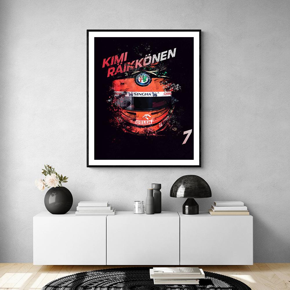 Modern Poster Formel 1 Helme Rennfahrer Legenden Poster Print Fashion Art Cool Racer Room Wall Canvas Painting Room Home Decor