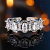 Cute Female Rainbow White Zircon Open Gold Color Wedding Rings Promise Adjustable Engagement Jewelry For Women