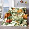2026 New Arrivals 1pc 1pc Flannel Blanket, Autumn Pumpkin Fruit Print Blanket, Warm And Soft Throw for Sofa Bed Car Office Camping Travel, All-Season