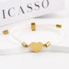 15mm Heart-Shaped Adjustable Stainless Steel Multi-Color Milan Rope Bracelet with Blank UV Laser Printing Surface
