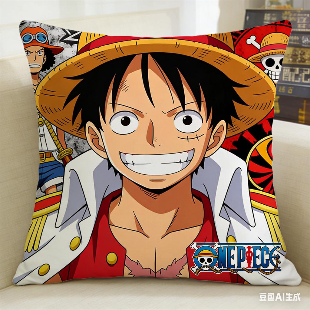 One Piece Pillow Cover Anime Fan Favorite Character Print Decorative Pillowcase for Bedroom Living Room and Anime Enthusiasts