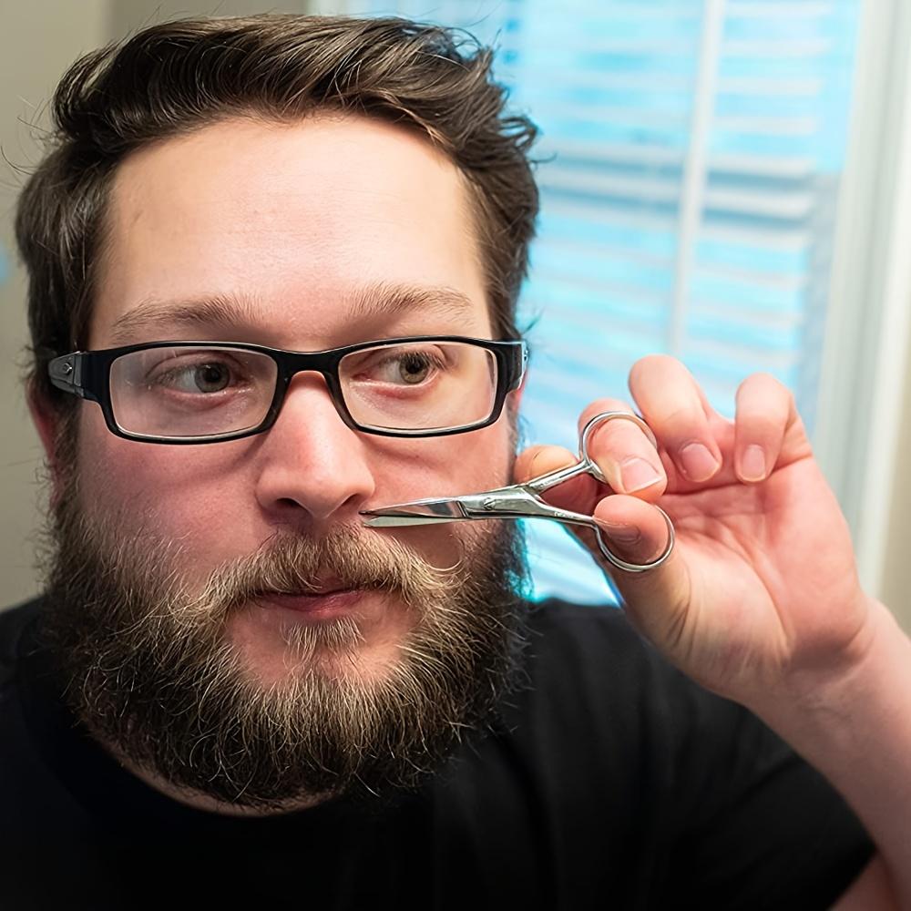 Round Head Safety Beard Scissors For Beard, Eyebrow, Nose Hair, Hair Trimming, Beauty Makeup Care Tool For Men And Women