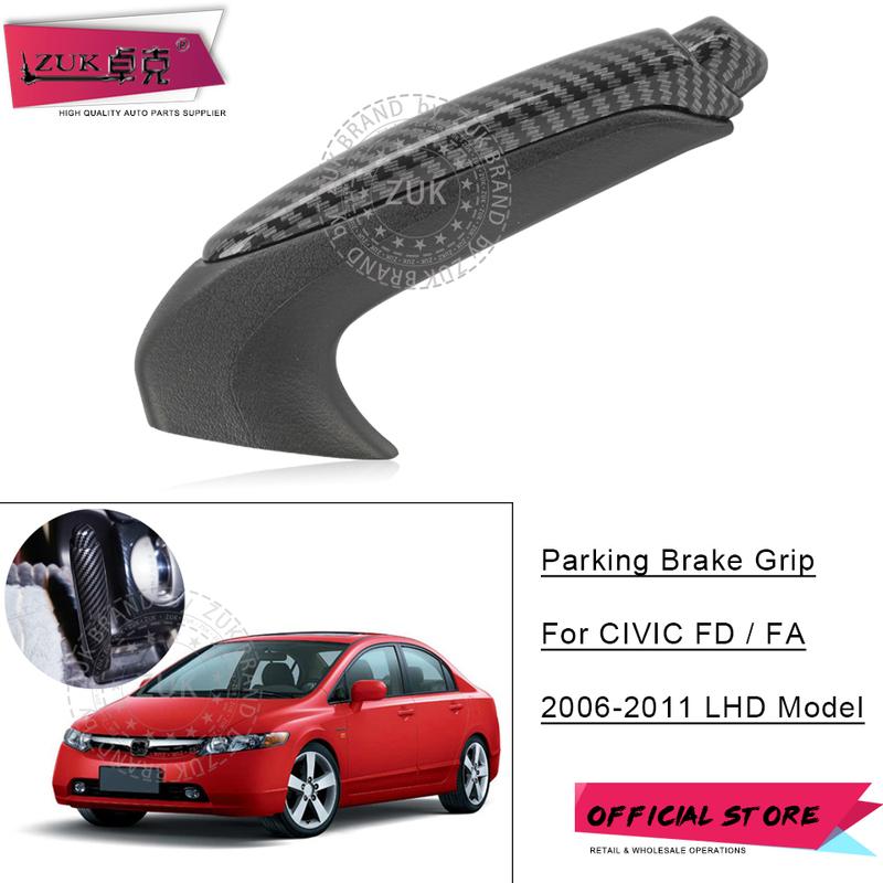 ZUK Carbon Fiber Handbrake Lever Parking Brake Knob Grip Handle For HONDA CIVIC Sedan Coupe 2006 2007 2008 2009 2010 2011 FA FD