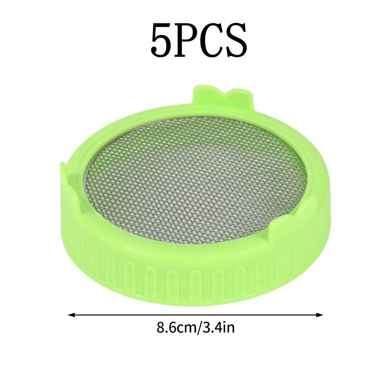 86Mm Wide Mouth Sprouting Jar Plastic Bean Sprouting Cap Seedling Tray With Stainless Steel Screen Mesh Cover Sprout Maker