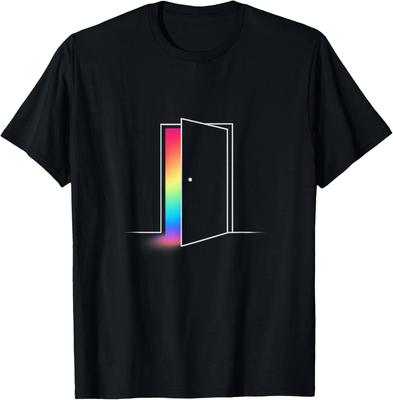 Minimalist Open Door Light Design 100% Cotton T-shirt Mens Tees Top