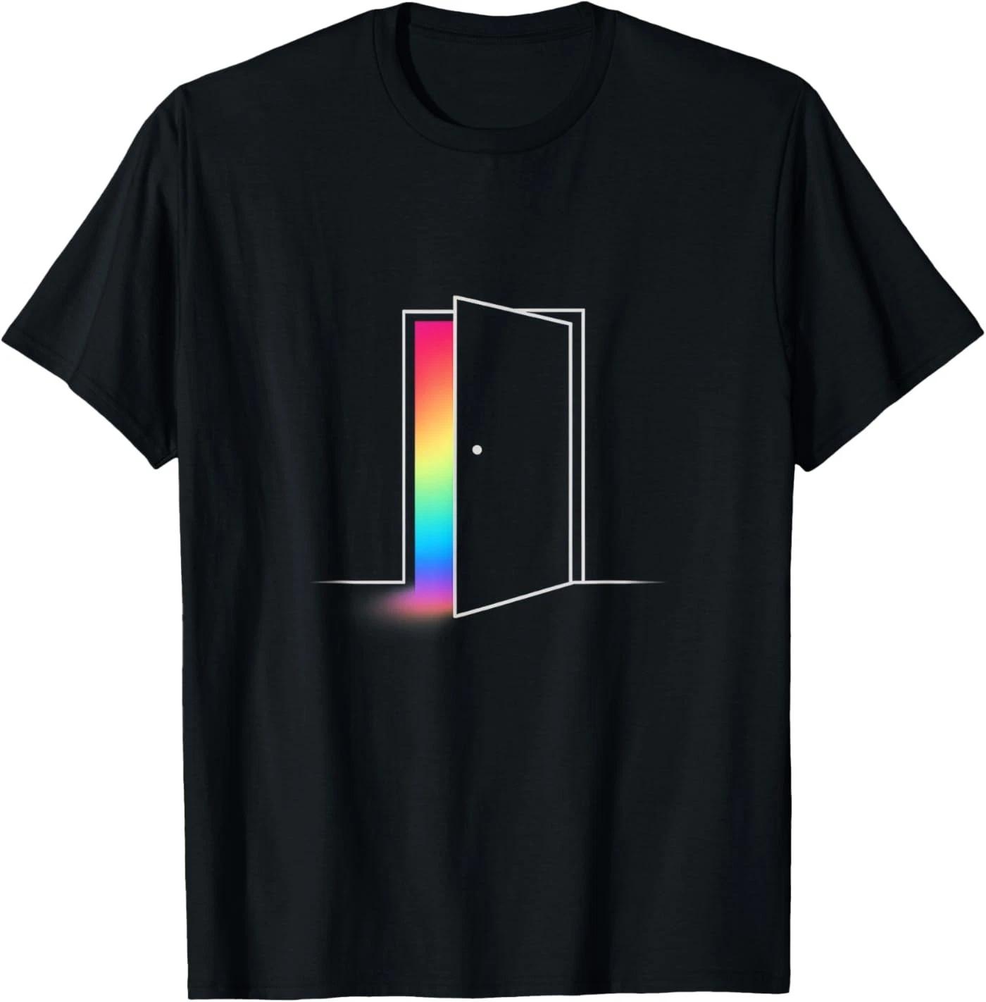

Minimalist Open Door Light Design 100% Cotton T-shirt Mens Tees Top 4XL