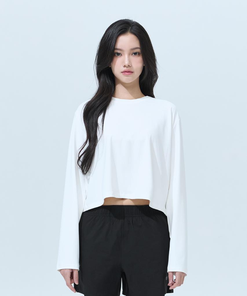 Beullaegmonseuteopis Backless Crop Rash Guard Long Sleeve T-Shirt (4 Colors) / Bm260303