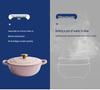 Little Happiness 23cm Non-stick Enamel Embossed Soup & Stew Pot, Induction Compatible