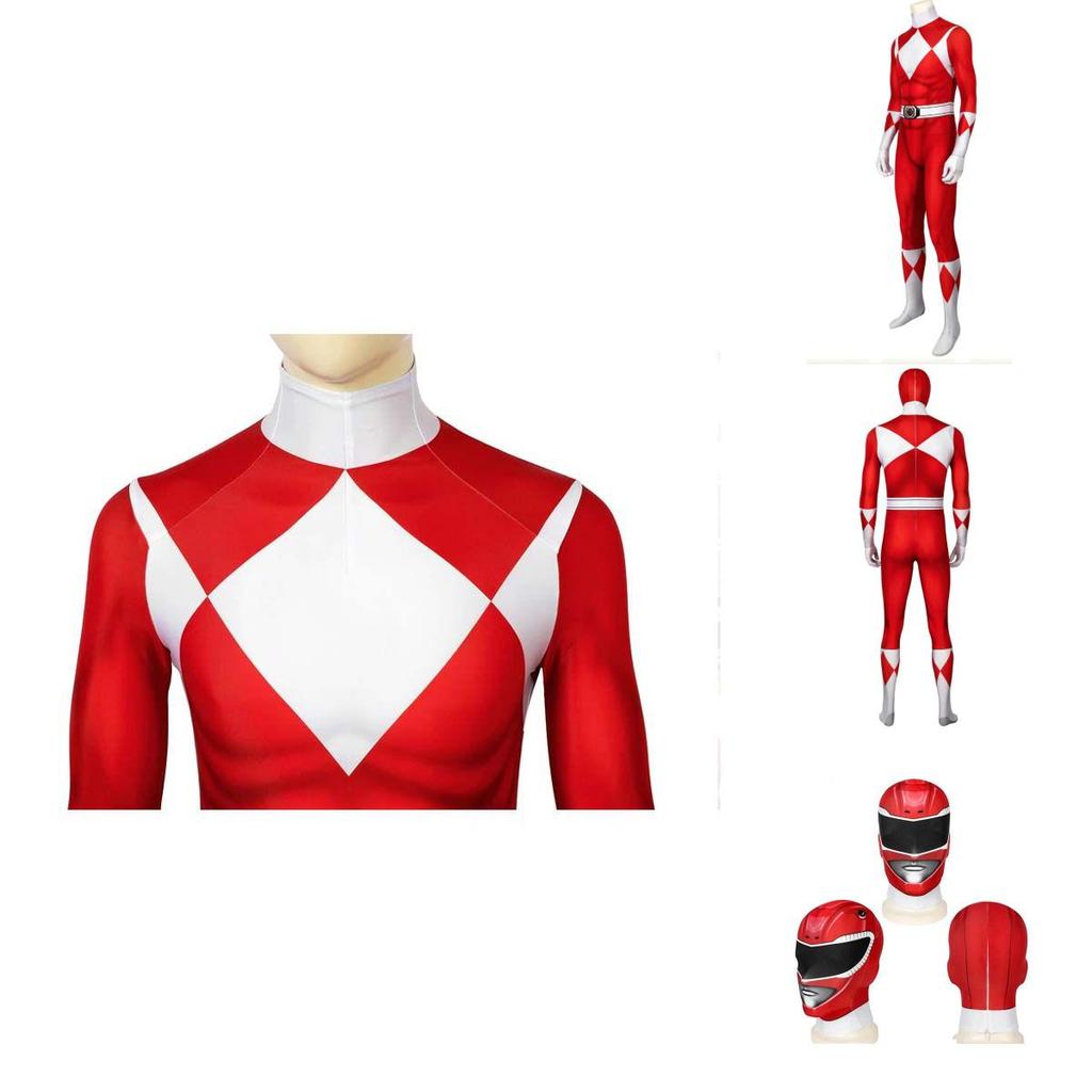 Dayanıklı Tulum ve Karakter Maskesi İçeren Çocuklar ve Yetişkinler İçin Ranger Kostümü**