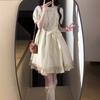 French First Love Gentle Wind Doll Collar Dress Women's Summer New Bow Strap Waist Princess Tutu