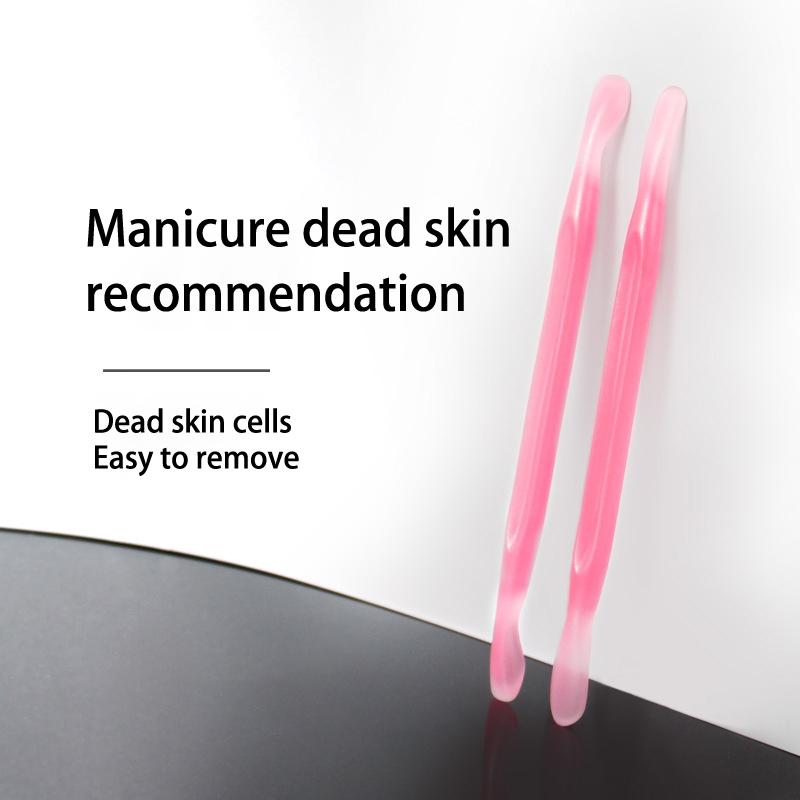 2Pcs Nail Cuticle Pusher Plastic Double End Reusable Manicure Cuticle Dead Skin Remove Pedicure Sticks Nail Art Clean Care Tool